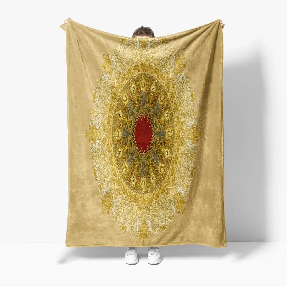 

Флисовое одеяло в стиле бохо с цветочным принтом, мягкое теплое декоративное одеяло для кровати, дивана, гостиной, спальни