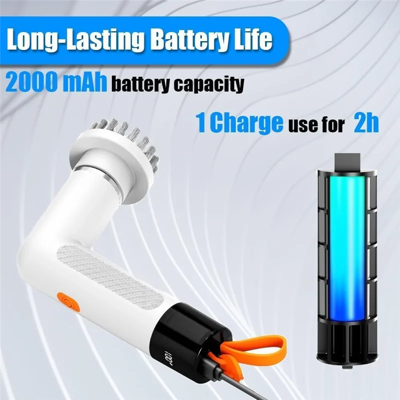 

FGGS-Portable Household Cleaners Portable Bathroom Cleaning Tools Cordless Power Scrubbers Multi-Purpose Cleaning Brushes Portab