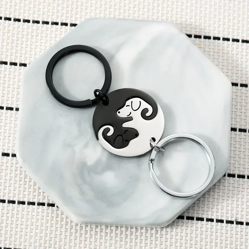 Pet Dog lover gift girlfriend Keychain metal couple matching Keyring Gifts for Men Women Gift Jewelry