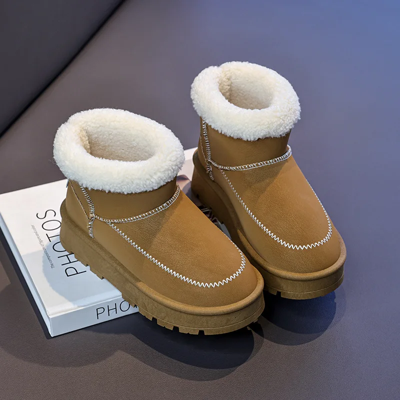 Winter Child Boot 2025 New Classic Child Velvet Boots Fashion Girl Anti Slip Comforta Shoes Children's Versatile Warm Snow Boots