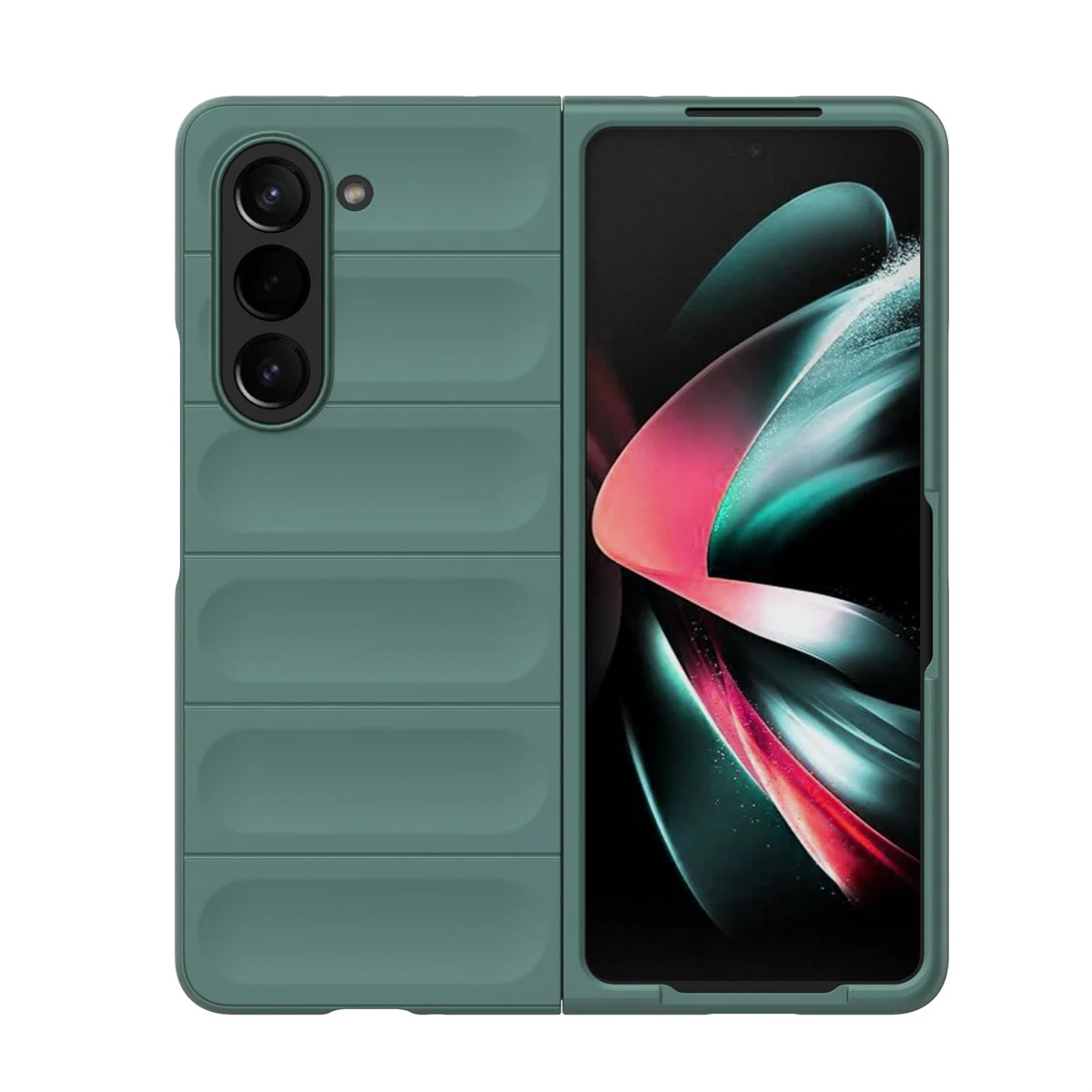 

Fantacy 3D Texture Rugged Silicone Case for Galaxy Z Fold 5 Fold 4 Fold 3 Shockproof Defender Non-Slip Folding Protective Cover