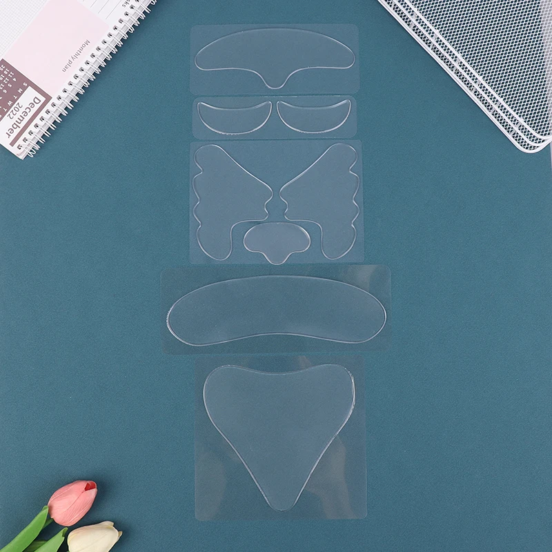 8pcs Reusable Silicone Patches Silicone Wrinkle Removal Sticker Face Forehead Neck Eye Sticker Pads Chest Patches Skin Care