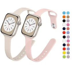 Strap for apple Watch Band 40mm 44mm 45 mm 41mm 38mm 42mm Sport Slim Silicone bracelet correa iWatch Series 8 Ultra 2 SE 7 6 3 9