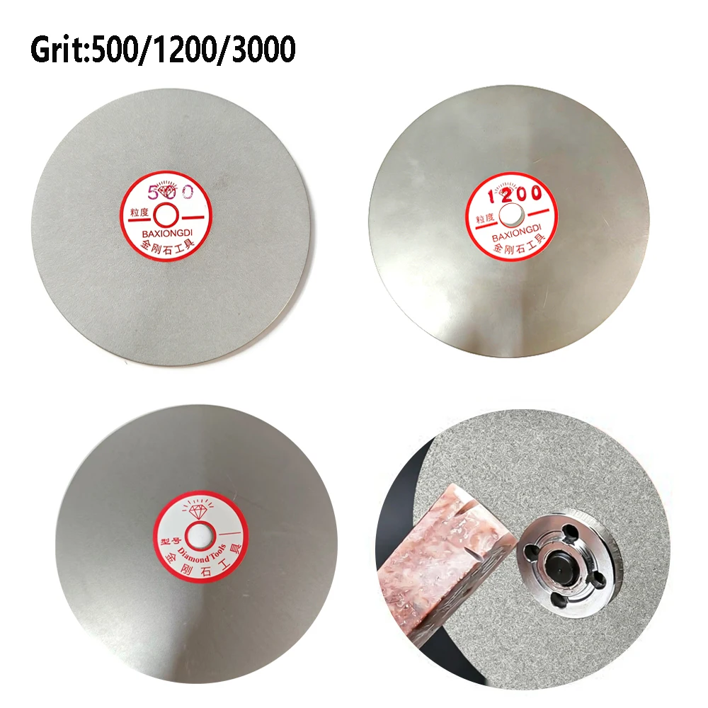 1-3Pcs 6 Inch Diamonds Flat Lap Disc, 500/1200/3000 Grit Electroplated Sanding Polishing Abrasive Wheel for Grinding