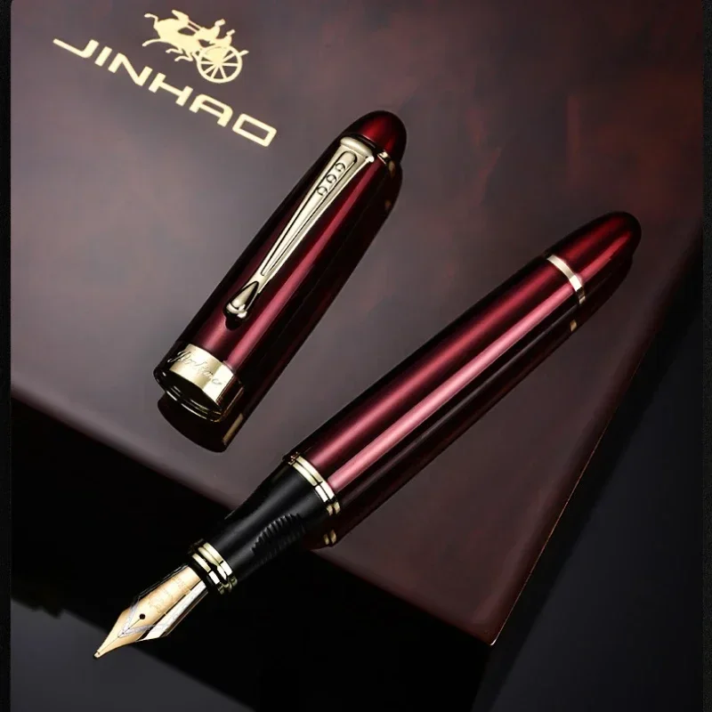 Imagem -03 - Caneta-tinteiro Fine Nib m Bent Nib Luxo Elegante Escrita Canetas de Tinta Escritório Material Escolar Papelaria pk 9019 Jinhao-x450