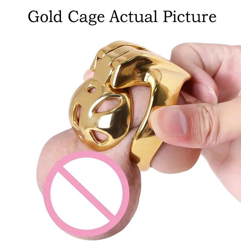 Super Small 3 Color Male Chastity Cage Stainless Steel Lockable Penis Ring Cock Cage Metal Chastity Belt Adults Sex Toys For Men