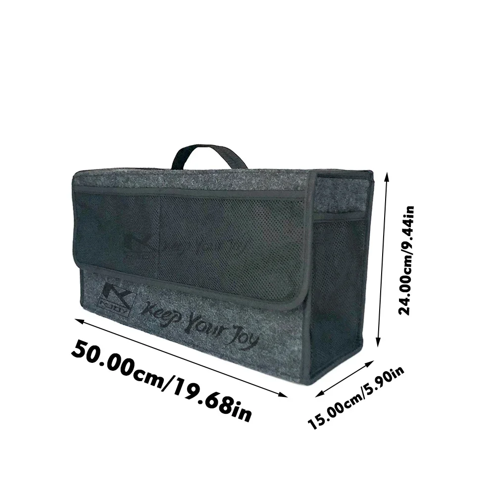 Upgraded with Add Net Bag Large Anti Slip Compartment Boot Storage Tool Car Storage Bag Car Trunk Felt Storage Box Accessories