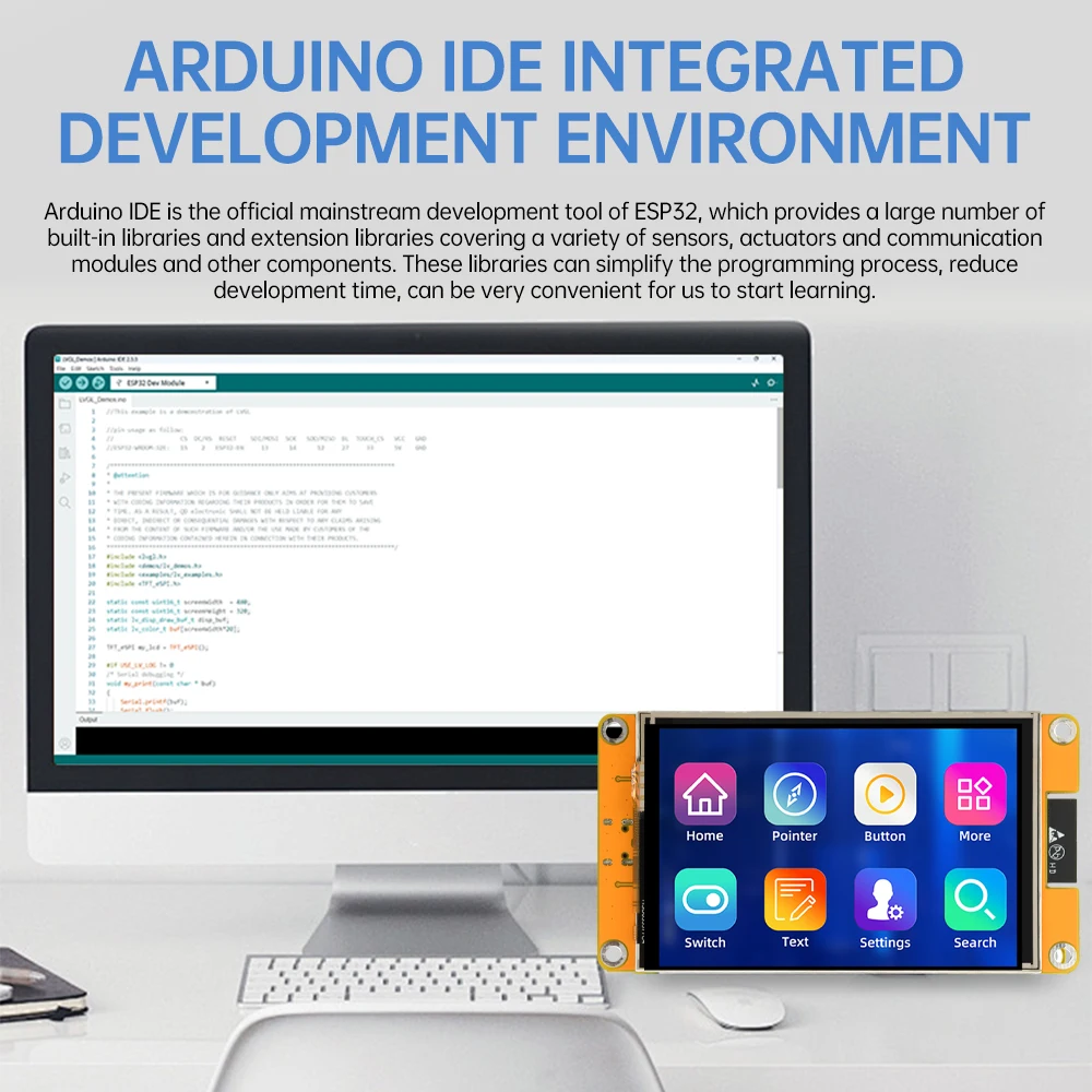 Papan pengembangan ESP32 tampilan 2.8/3.2/3.5 inci UNTUK Arduino LVGL modul TFT LCD layar 240*320/320*480 inci Bluetooth WIFI