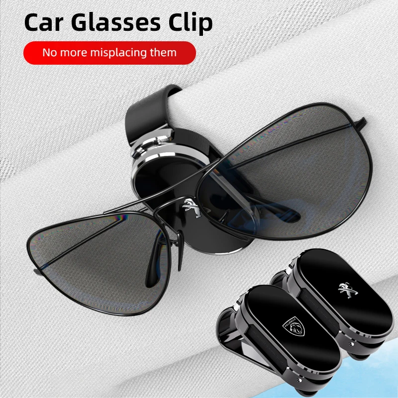 Adhesivo para coche, soporte para gafas de sol, clip de almacenamiento multiusos para visera de vehículo, para Peugeot 406, 407, 307, 206, 301, 408, 5008, 506, 201