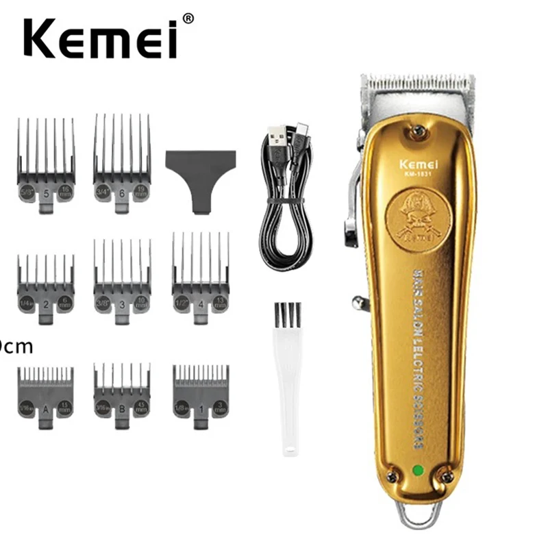 Kemei 8W Powerful Professional Hair Clipper Cordless Electric Hair Trimmer Rechargeable Barber Shop Hair Cutting Machine for Men