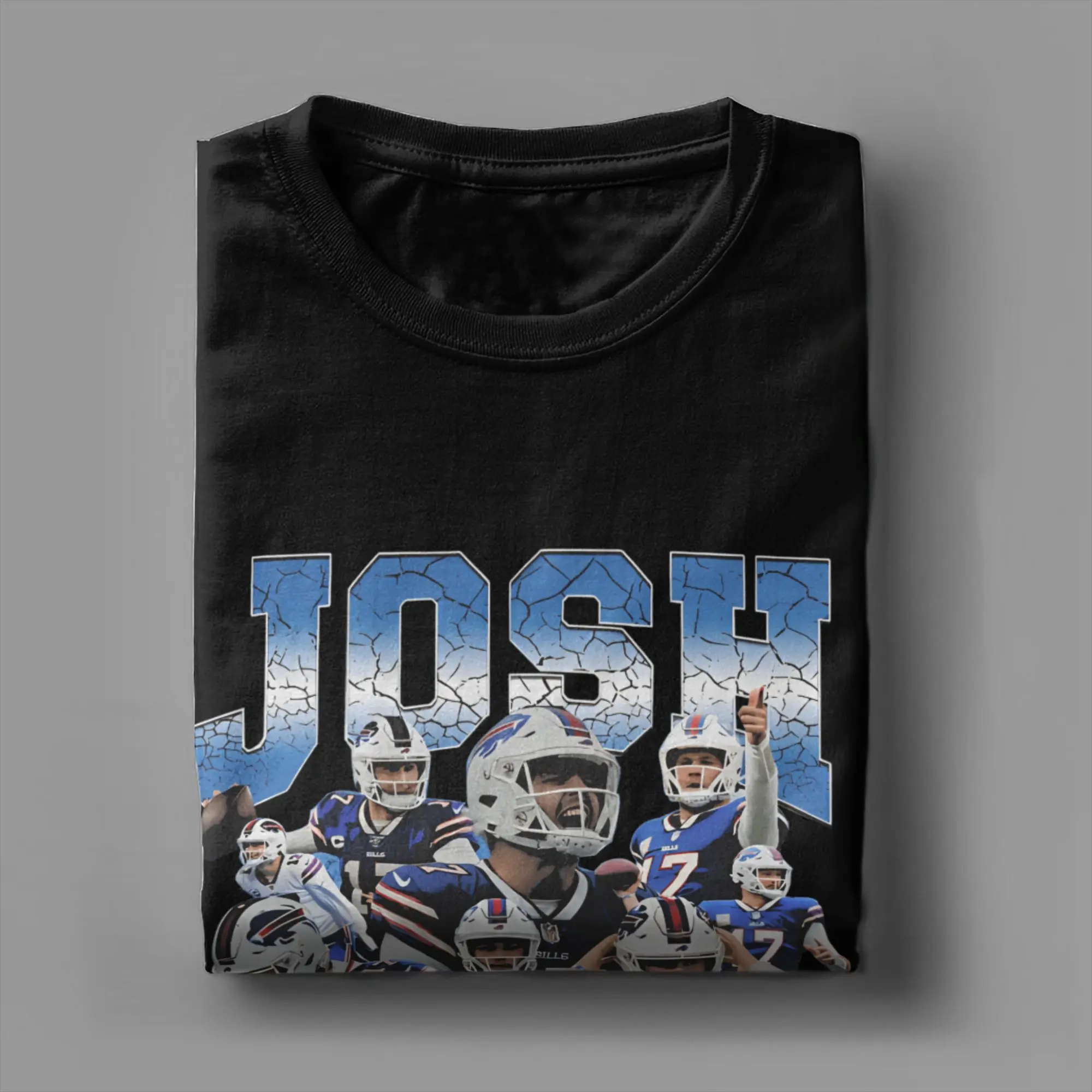 تي شيرت جوش ألين الكلاسيكي للرجال بياقة دائرية من القطن الخالص تي شيرت بأكمام قصيرة ملابس هدية عيد الميلاد