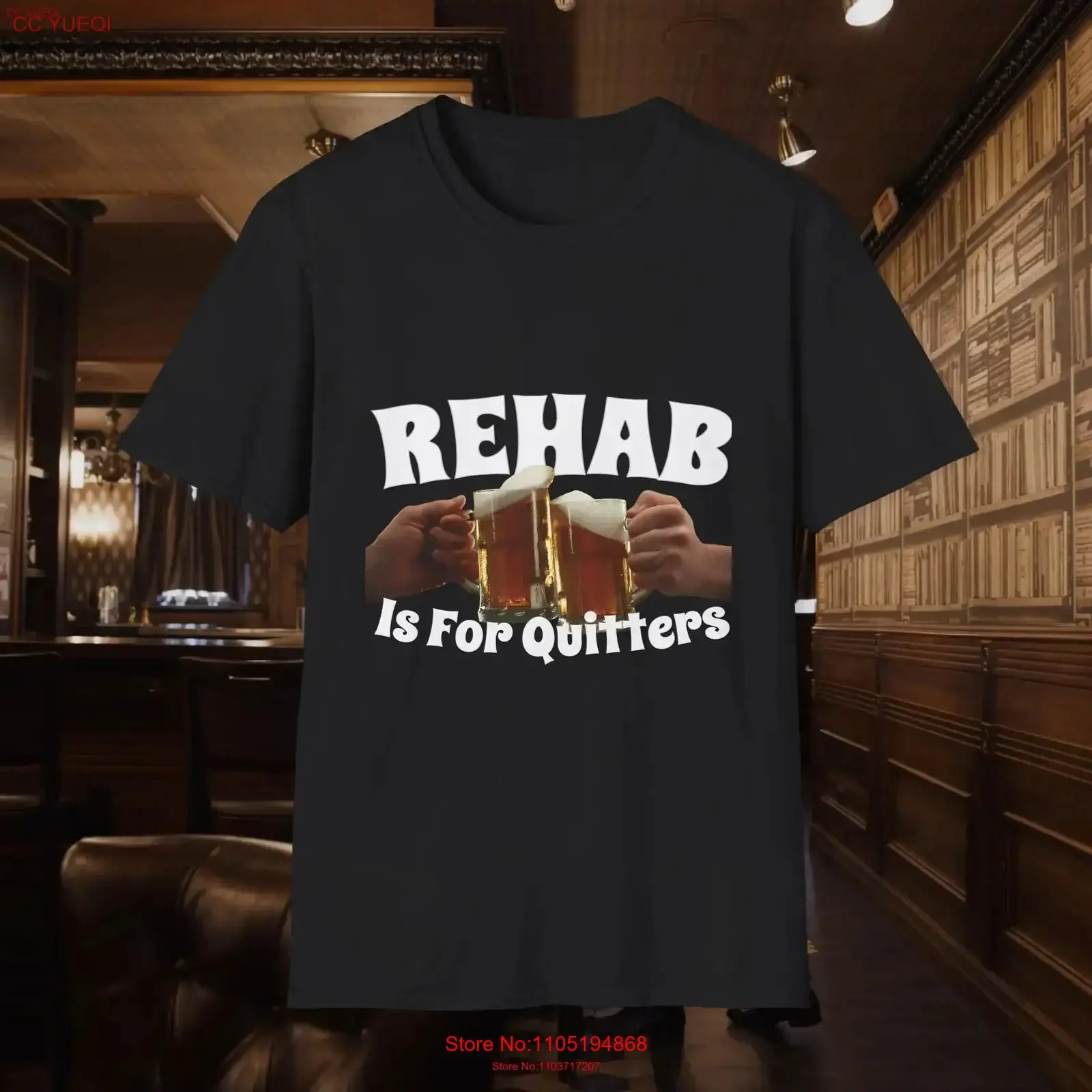 Rehab is for Quitters Meme T Shirt Sarcastic Beer Alchoolic Offensive Funny Drunk Driving Joke Humor Men vintage Washed Stylish