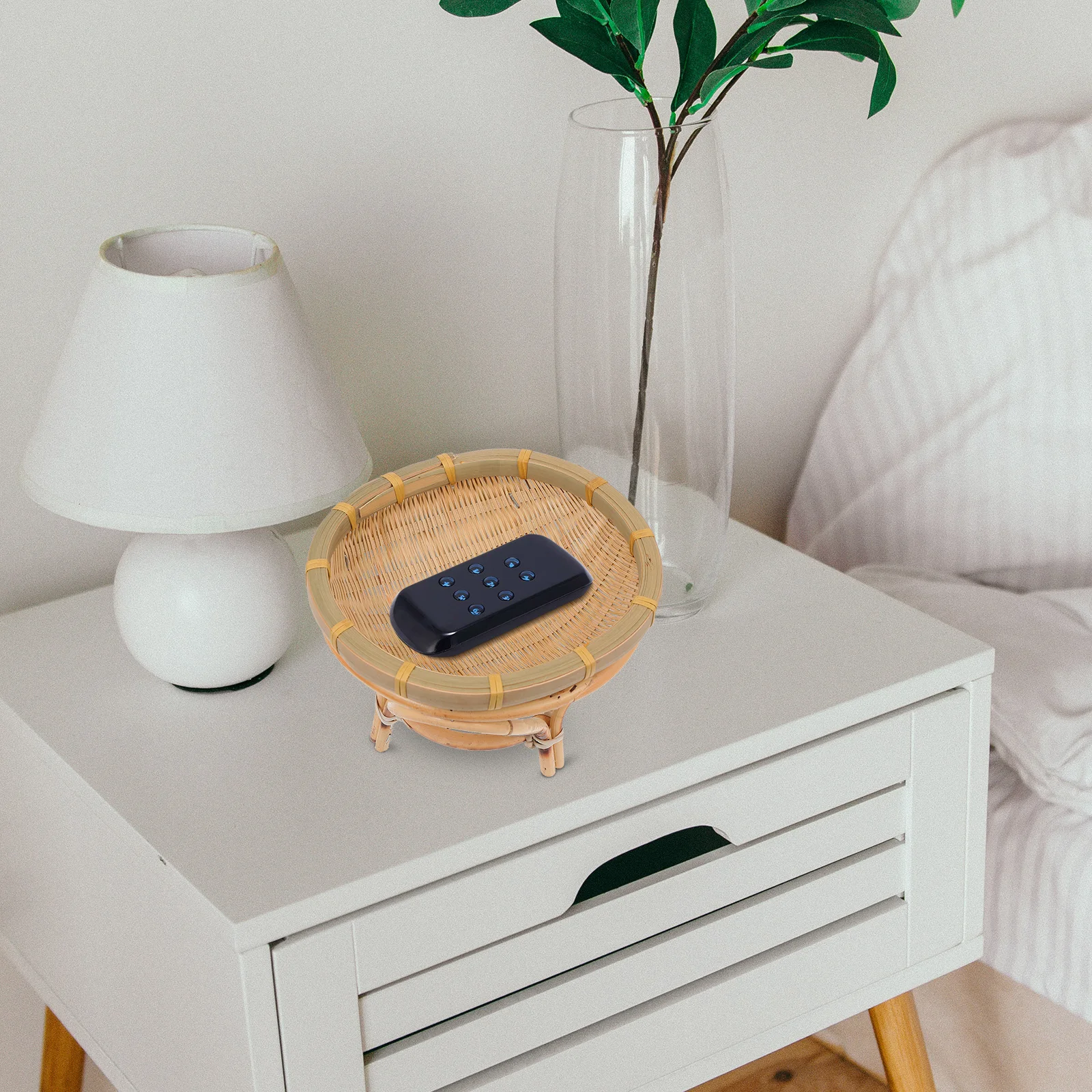 

1Pcs Bamboo Basket Handwoven Fruit Storage Container Material Portable Lightweight Home Vegetable Holder