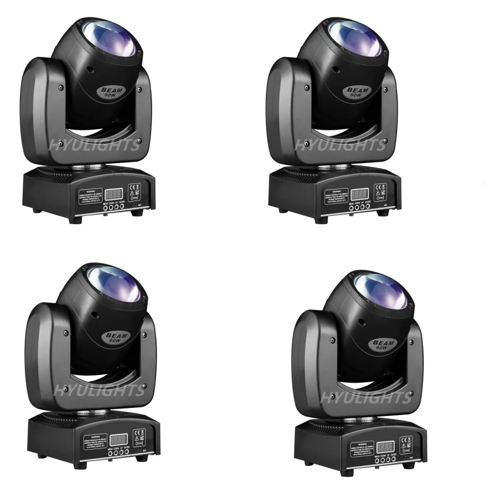 4pcs /lot  Mini Beam Movind Head Lights 90W RGBW 4in1 Super Bright DJ Spot Light Dmx Control Disco Dj LED Moving Head Lights