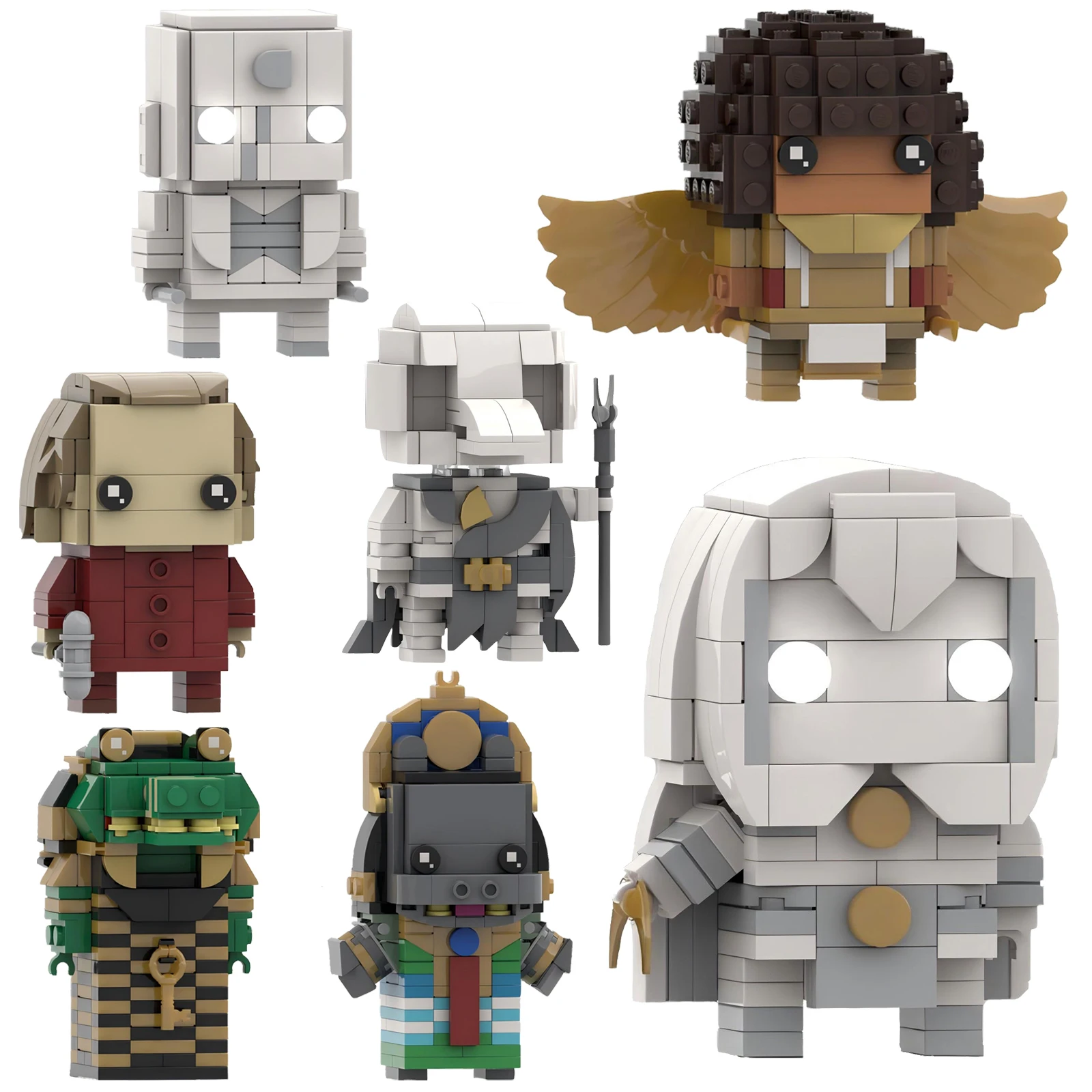 

Moive Series Moon Warrior Building Blocks MOC Movie Action Characters Square Head Assembly Model Puzzle Kid Toy Gift