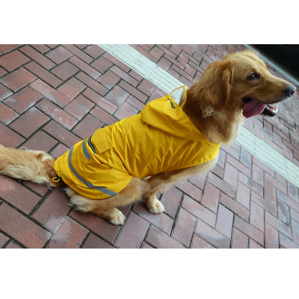 

Waterproof Medium Large Pet Dog Clothes Outdoor Dog Coats Dog Raincoat for Dogs Reflective Golden Retriever(Yellow,3XL)