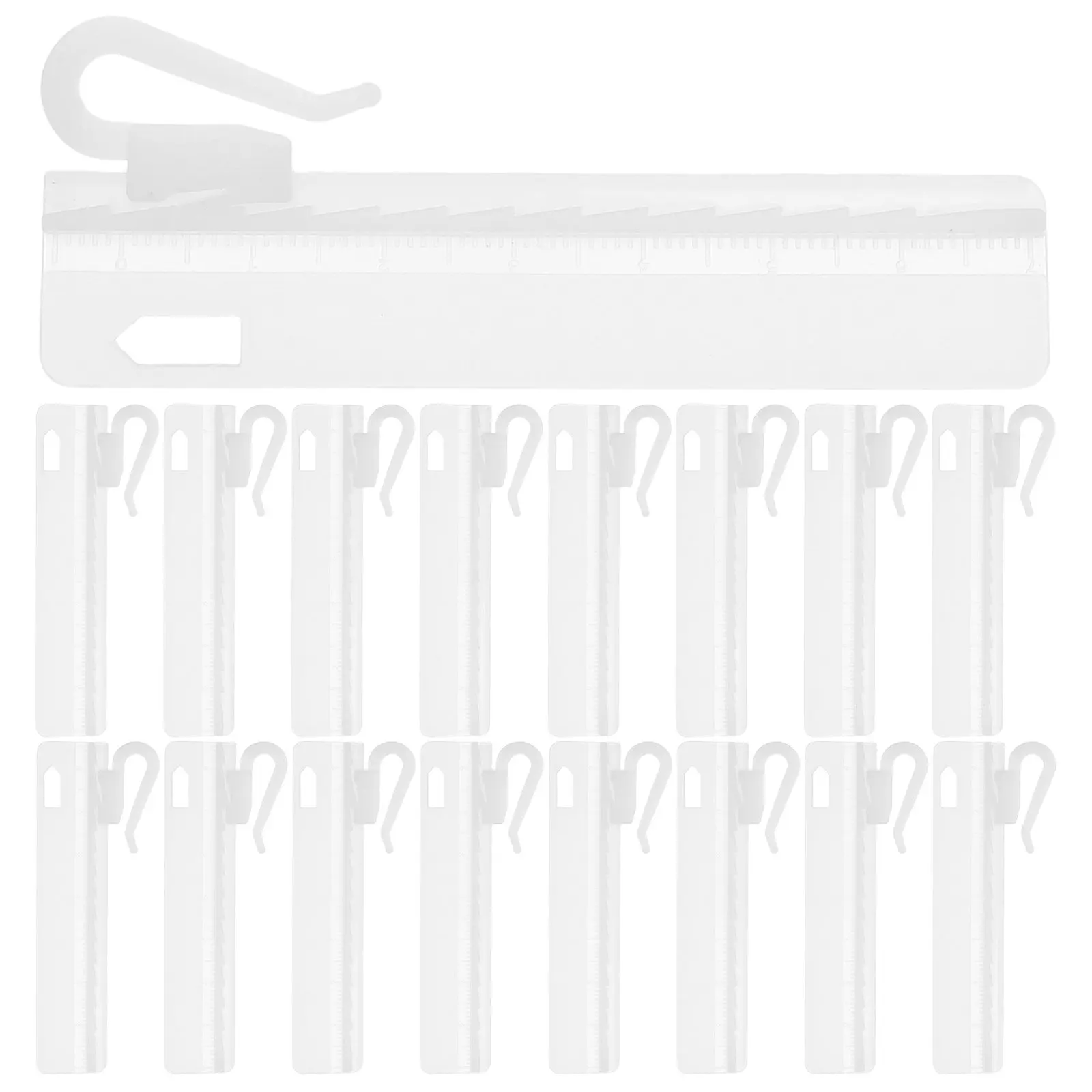 50Pcs Window Curtain Hooks White Adjustable Plastic Drapery Clips for Pinch Pleat and Pleated Drapes Secure Hanging Drapery