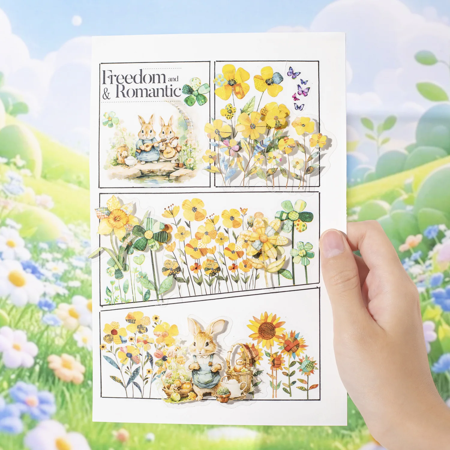 15 szt. Kawaii Naklejki Papiernicze Łączenie Kwiatów DIY Rękodzieło Album Scrapbooking Junk Journal Happy Planner Dziennik