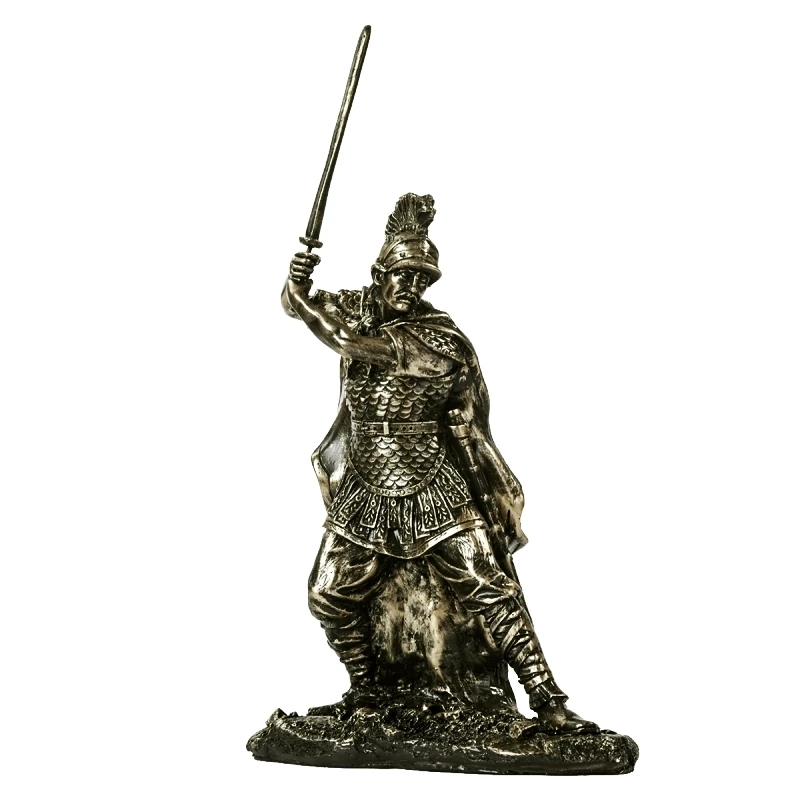 Antique Rome Warrior Statue Handmade Resin Military Commander Figurine General War Decor Collectibles Craft Ornament Accessories
