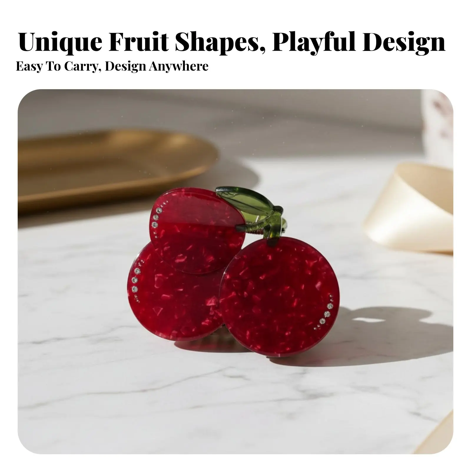 

Fruit Hair Grip Hair Grip Cute Design Fruit Shaped Hair Hair Grip High Gloss Finish Stylish for Women, Summer Exit Ings