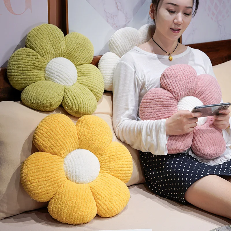 لينة القطن زهرة وسائد فخمة وسادة الدوبامين اللون نظام عباد الشمس النبات حصيرة محشوة أريكة سرير النوم وسادة الظهر الهدايا