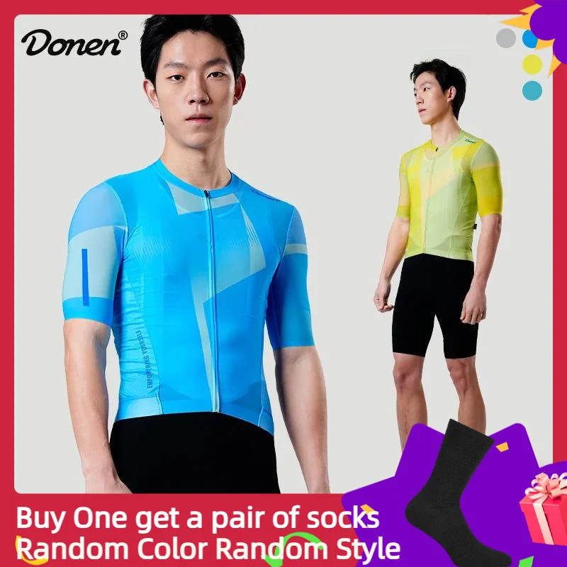 

Danen Cycling Jersey Comfortable Cycling Short Sleeve Jersey Men Breathable Quick-Dry Bike Clothing MTB Fit for Road Bike