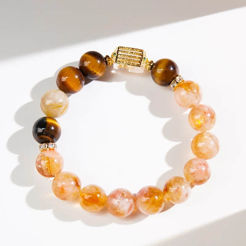 

Natural Yellow Tower Crystal, Golden Tiger Eye Bracelet, Light Luxury Fashion Lucky Bracelet, Gift