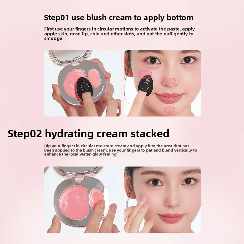 ForeverkeyTwo Color Blush plaque intégrée maquillage du visage crème hydratante éclaircissante imperméable facile coloration durable mat Blush