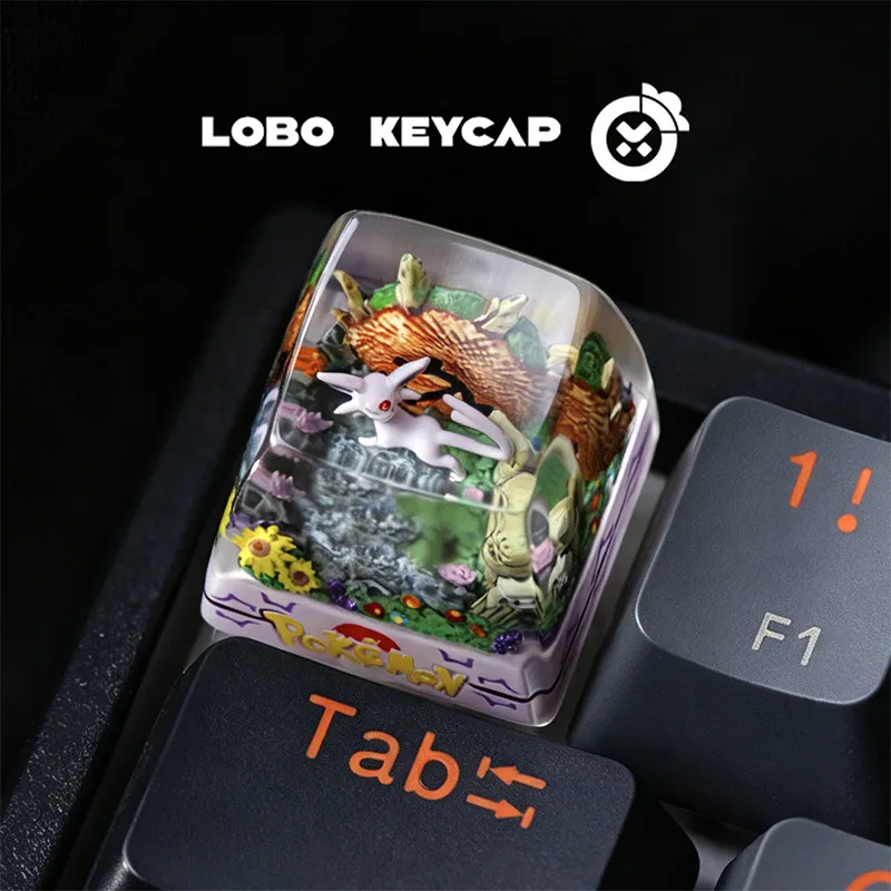 Pokemon Pikachu Transparente Esc-Tastenkappe Tastaturzubehör Anime Niedliche Harz-Schrumpfkleber Handgefertigte Tastenkappen Anime-Fans Geschenk