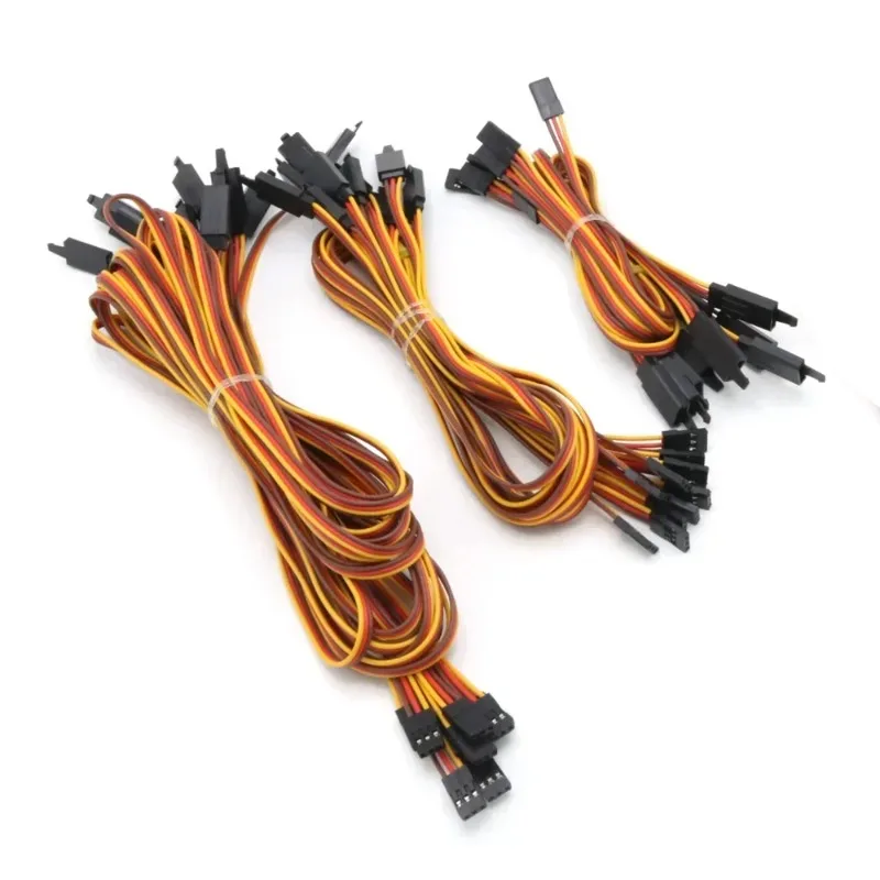 10Pcs/lot 100 /150 / 200 / 300 / 500 / 1000mm Extension Lead Wire Cable Anti-loose 60 core Servo For RC Futaba JR Male to Female