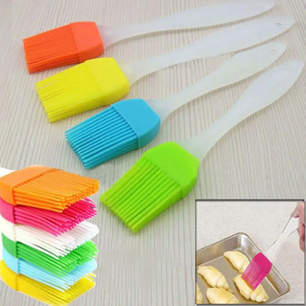 Kitchen Silicone Grill Brush Bread Chef Brush Pastry Oil Cooking Smear BBQ Brush Seasoning Brush Baking Pan Oil Brush BBQ Tool