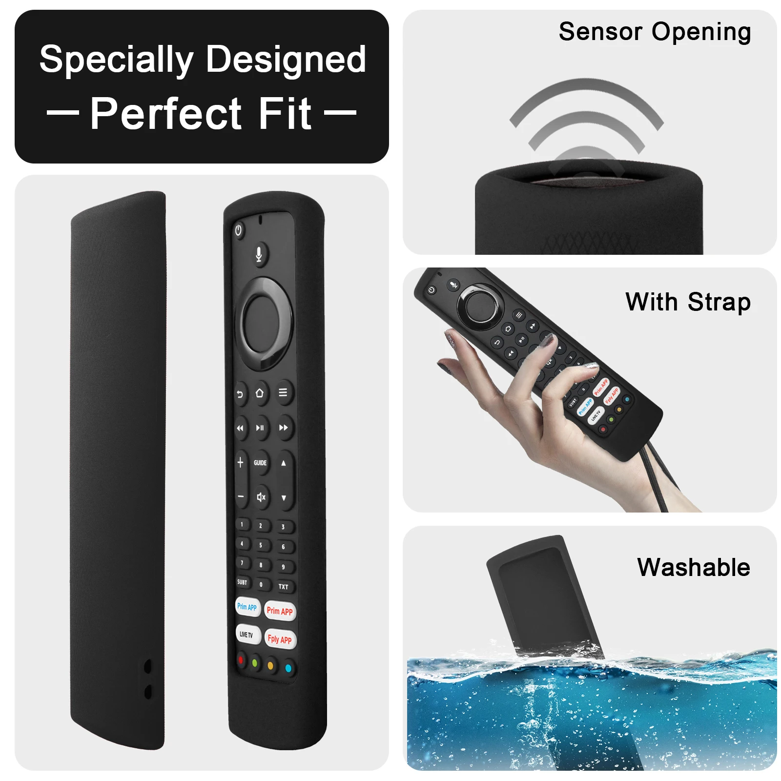 Stoßfeste Silikonhülle passend für Amazon Fire TV Stick Fernbedienung 4K Alexa Voice Controller Schutzhülle