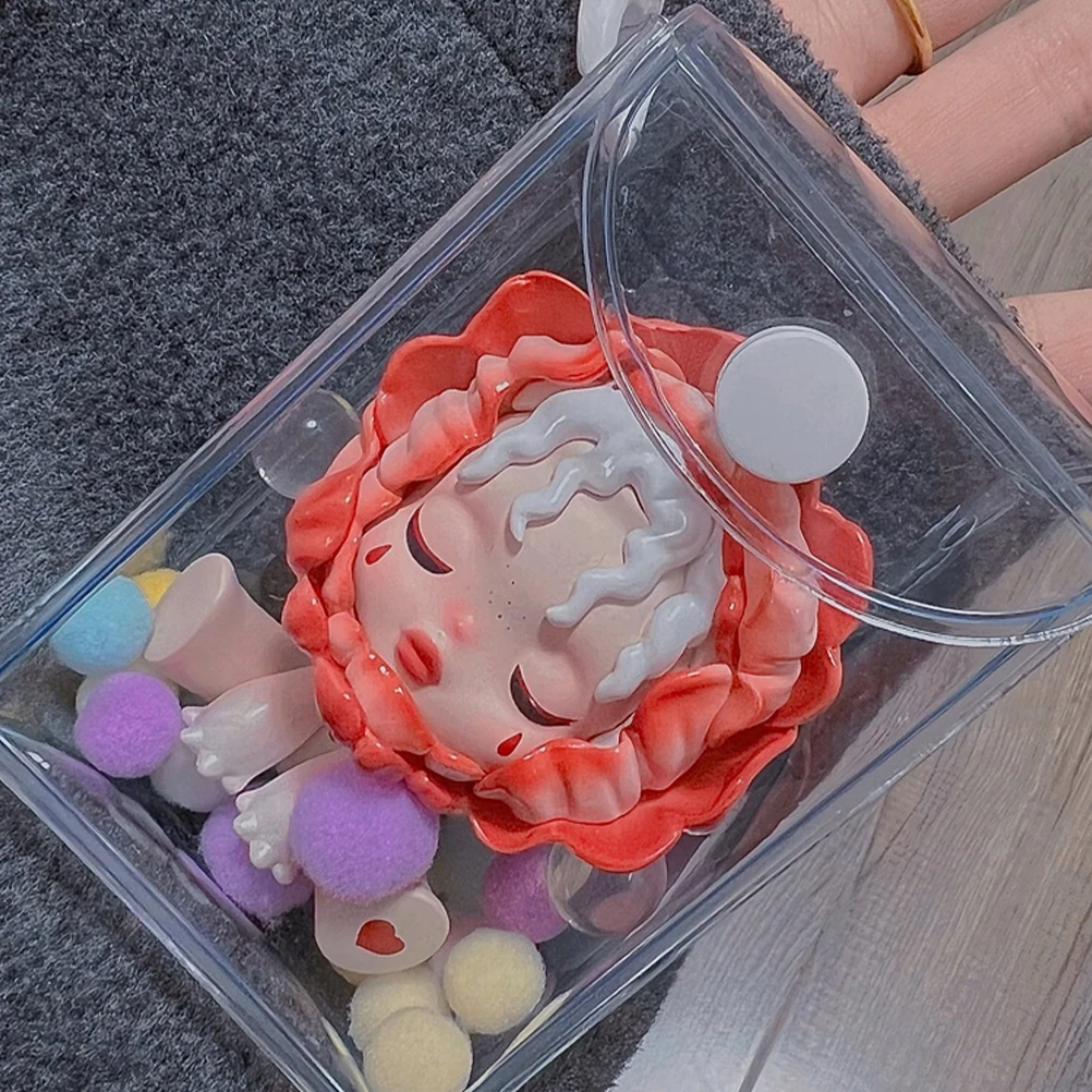 

6Pcs Transparent Hanging Bag Display Cabinet Figurine Model Storage Holder Case PVC Clear Box Dust Proof Collection Box