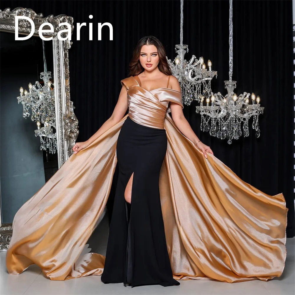 Customized Prom Dress Women Evening Dearin Off-the-shoulder Column Floor Length Skirts Vertically Bespoke Occasion Dresses Forma