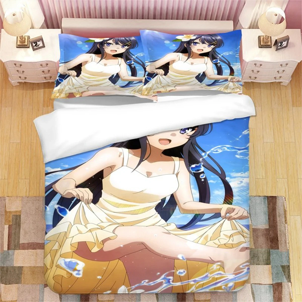 

Sakurajima Mai 3D Printed Bedding Set Japanese Anime Duvet Covers Pillowcases Comforter Bedding Set Bedclothes Bed Linen 02