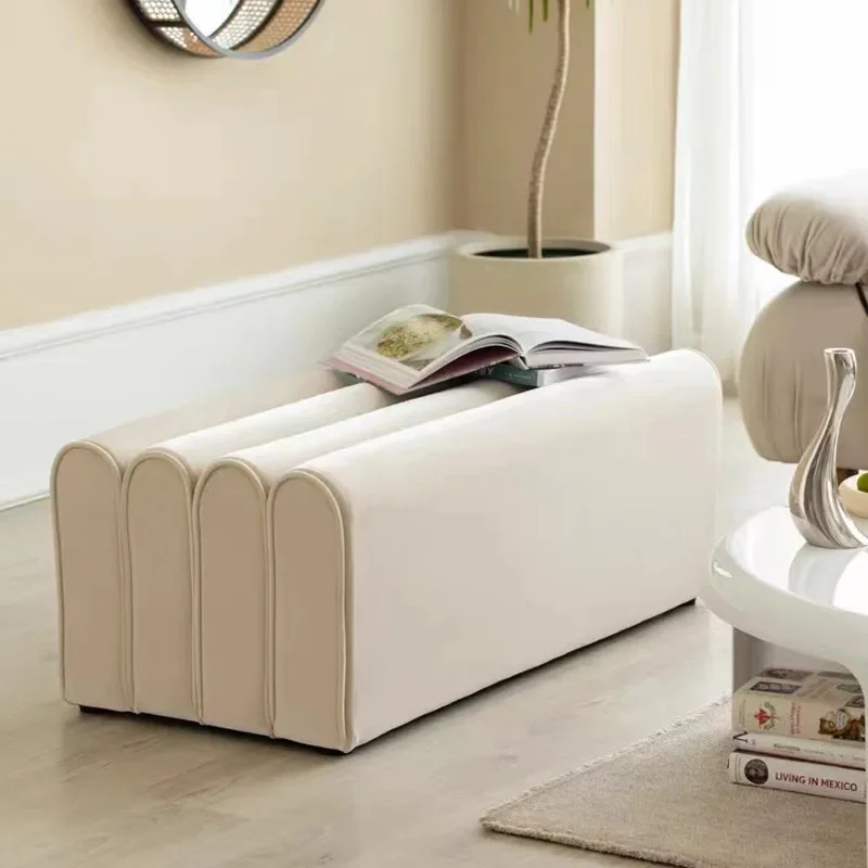 Nordic Sofa Stool, Living Room Household Square Stool, Light Luxury Toast Shoe Changing Stool, Home Entrance Long Chair