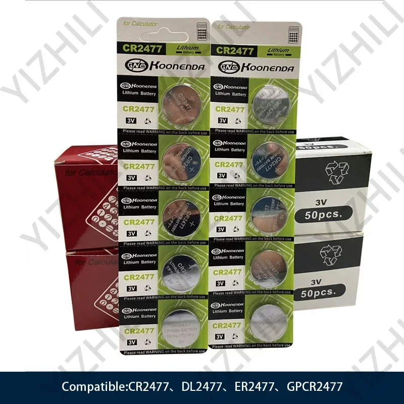 Battery CR2477 3V Button Li Batteries 1000mAh 2477 DL2477 ER247 for Electronic Watches Calculators Remote Controls Coin Cell