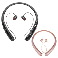 Neckband Headset Waterproof In Ear Earbuds Bluetooth-Compatible5.0 Noise Canceling Retractable Earbuds for iPhone Samsung LG