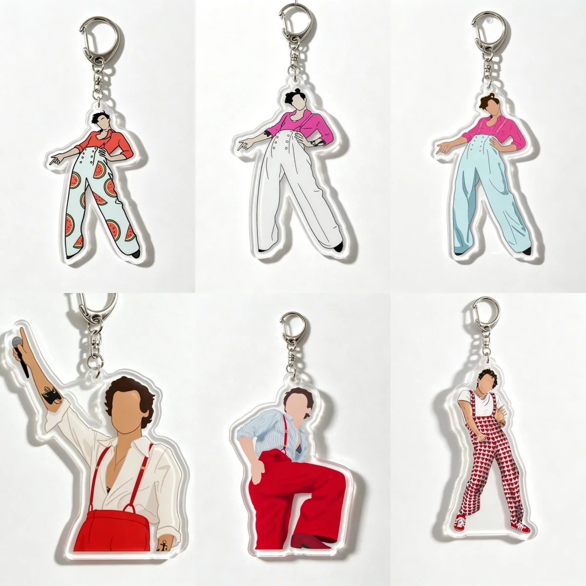 Harry Styles Watermelon Sugar Acrylic Keychain 6CM Custom Cute Aesthetic Idol Figure Key Ring Pendant Bag Charm Fans Gift