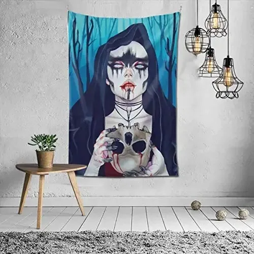 Samurai Anime Girl Abstract Background Cloth Home Wall Decoration Tapestry Office Living Room Tapestry