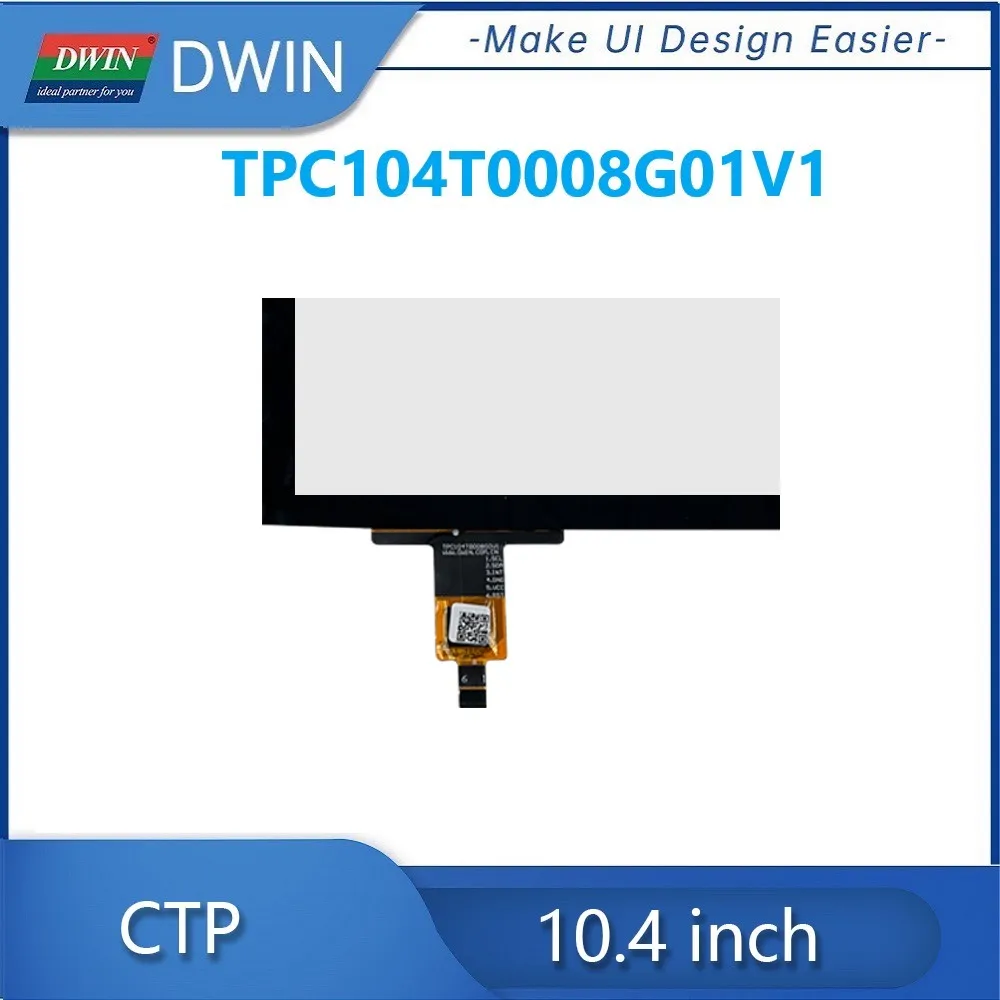 DWIN-pantalla táctil capacitiva multitáctil de 10,4 pulgadas, interfaz I2C, TPC104T0008G01V1