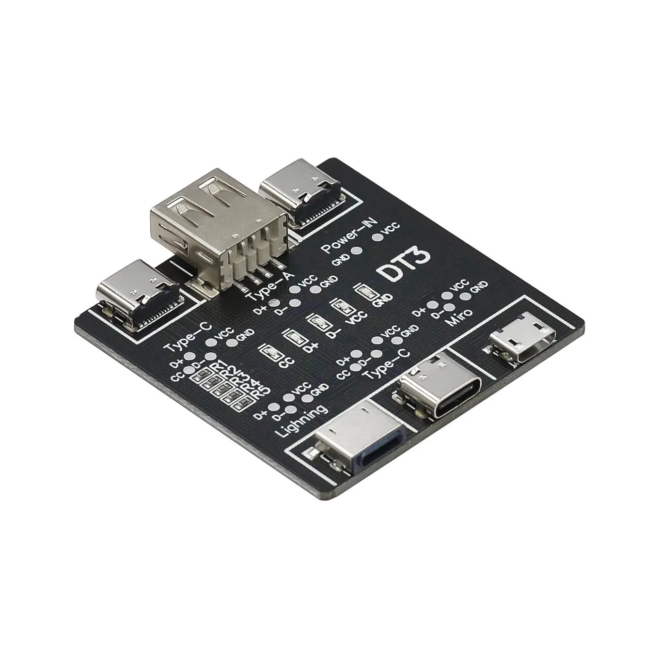 كابل بيانات USB لوحة كشف التشغيل والإيقاف لمنفذ Micro Type-C DT3 كابل USB متين وخفيف الوزن وكابل اختبار سريع الكشف