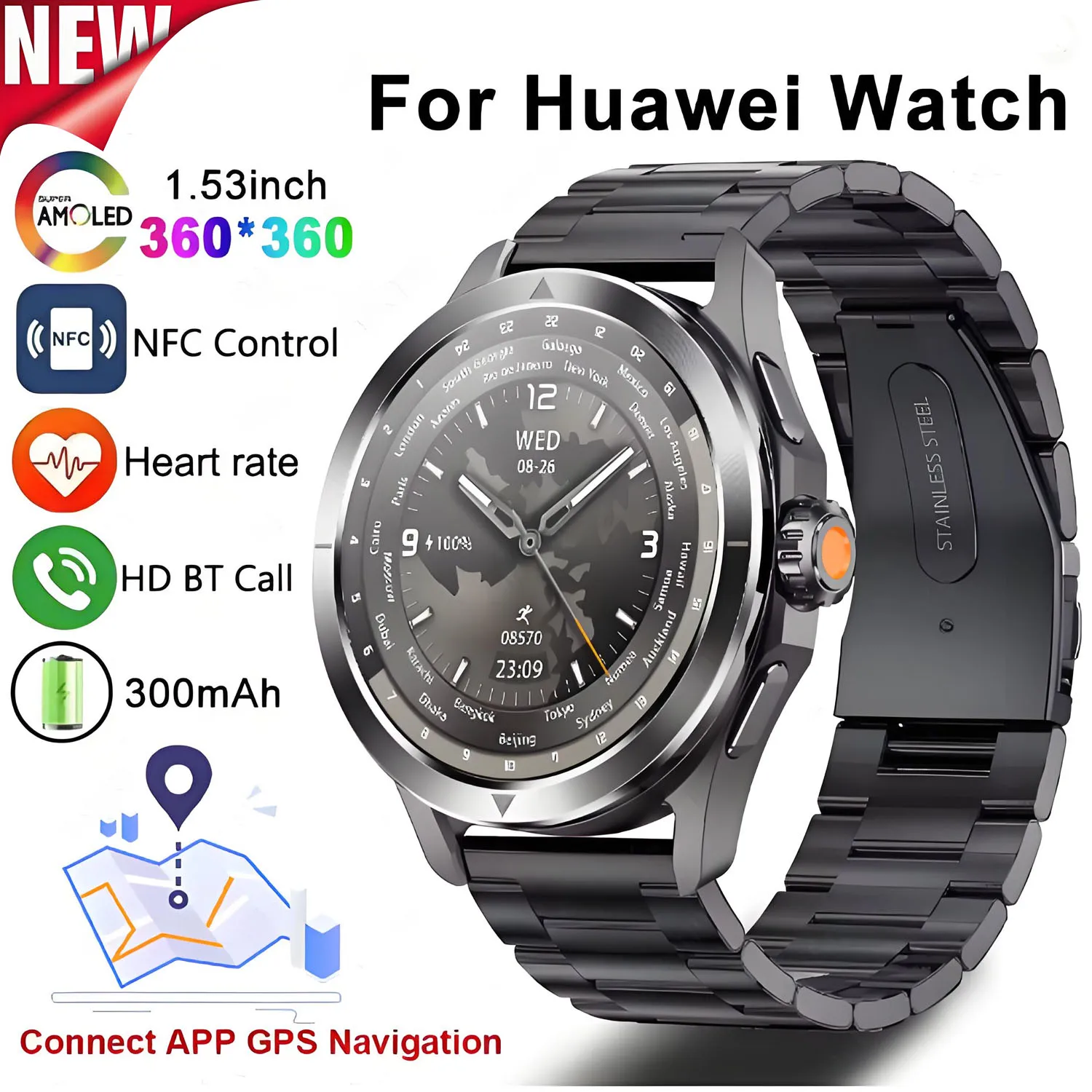 

S4 Ultra For Xiaomi Smart Bracelet Men WatchD GPS NFC Screen Bluetooth Call GPS Trajectory Heart Rate Compass 2025 SmartWatches