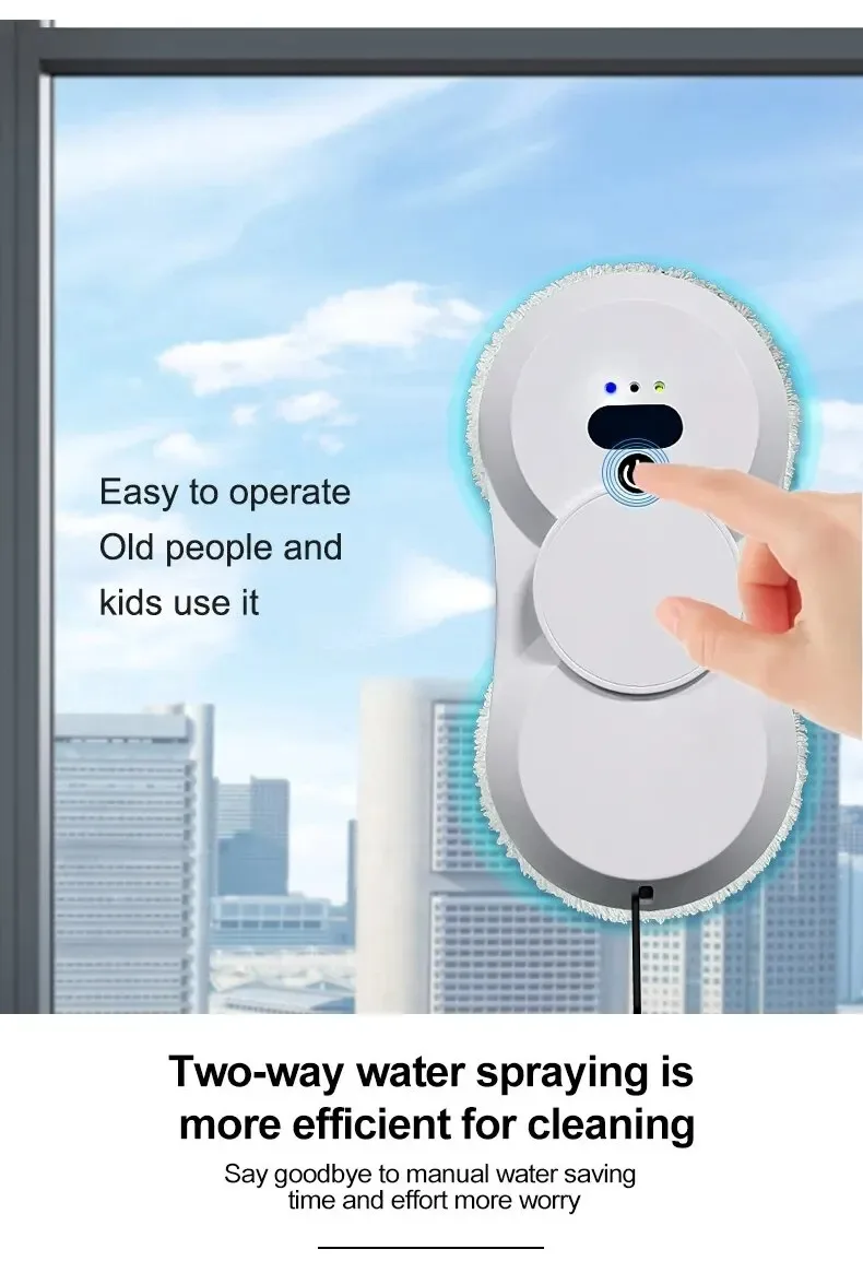 Window Cleaning Robot Ultra-thin Double Water Spray Remote Control Planning Window Cleaning Machine Window Wiper Glass Wiper