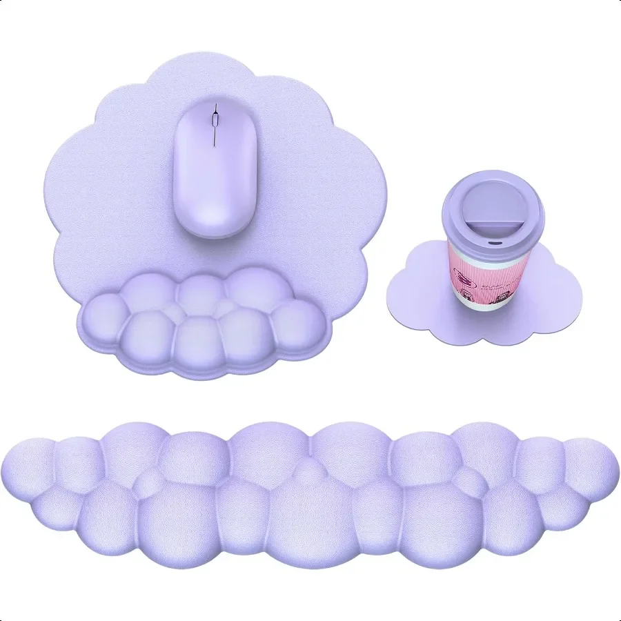 

Коврик для мыши Cloud с подставкой для запястья Подставка для запястья Cloud Keyboard Коврик для мыши Порт на запястье Эргономичная клавиатура Мышь Порт на запястье Фиолетовый