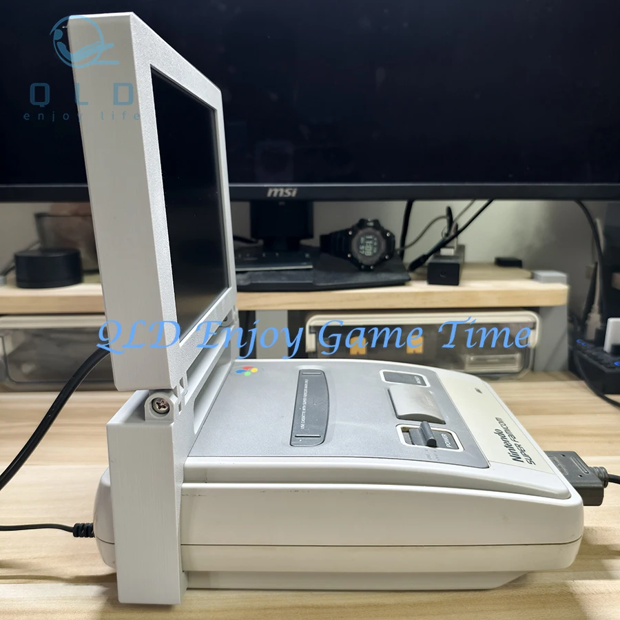 

8INCH 4:3 LCD SFC Game Console Portable Display SCREEN, Foldable Mini Monitor with High Fidelity Stereo for SNES AV Output