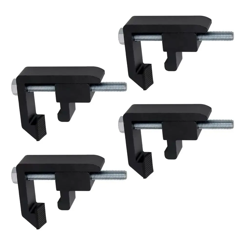 4Pcs Black Utility Track System Mounting Clamp P-AC-04N For Toyota Tacoma Tundra Truck Cap Camper Shell Auto Truck Accessories