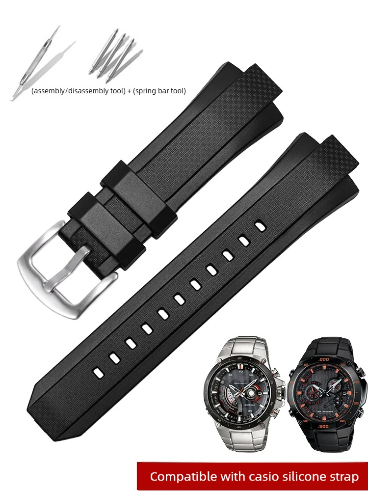 

Подходит для часов Casio EDIFICE серии EQW-M1100 EQW-A1000/A1100, водонепроницаемые силиконовые ремешки для часов.