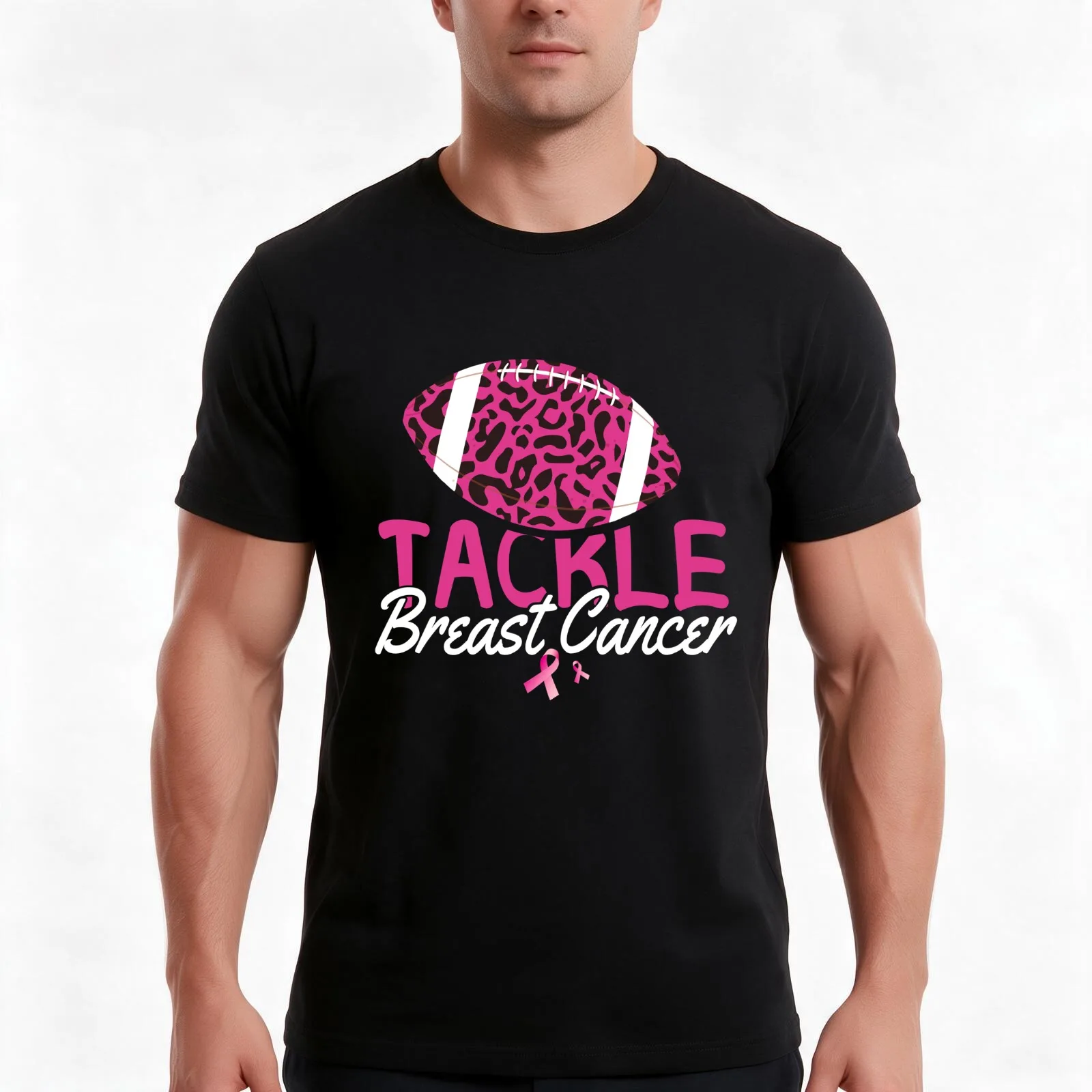 Tackle Breast Cancer great costume design idea to wear for cancer fighters, Pink Ribbon awareness survivor 2021 T-Shirt