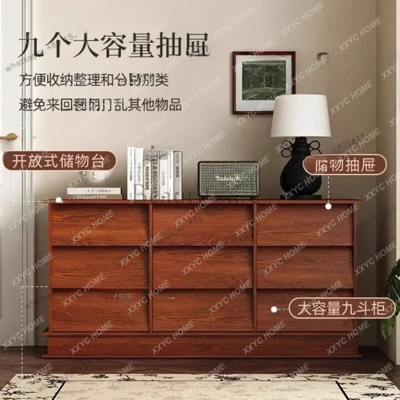 XX  nine-bucket cabinet, antique living room storage cabinet, small apartment household simple drawer storage cabinet
